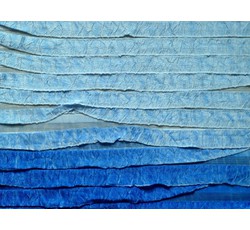 Úplety - úplet plise modrý s volány