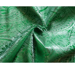 Brokáty - zelený brokát 10 stříbrná výšivka