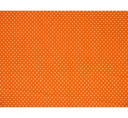Bavlněné látky - oranžová bavlněná látka bílý puntík