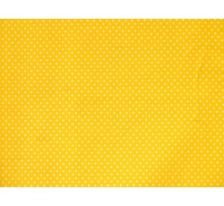 Bavlněné látky - bavlněná látka žlutá bílý puntík