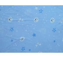 Bavlněné látky - bledě modrý bavlněný úplet 2400 s hvězdičkami