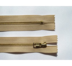 Galanterie - kovový zip 20 cm béžový