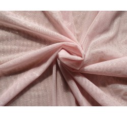 Tyly - elastický světle růžový tyl pandora s glittery