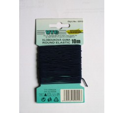 Galanterie - Klobouková guma tmavě modrá 1,2 mm - karta 10 m