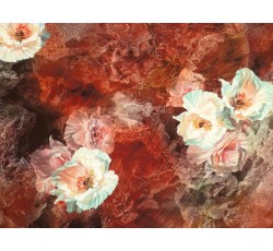 Hedvábí - terakotová hedvábná šatovka 2133 s květy
