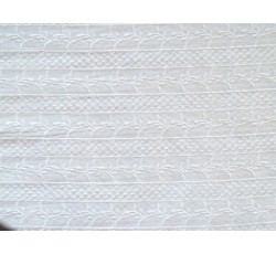 Bavlněné látky - madeira bílá 3171 větvičky a proužky