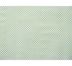 Bavlněné látky - bílá bavlněná látka zelený puntík 47