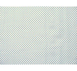 Bavlněné látky - bílá bavlněná látka modrý puntík 51