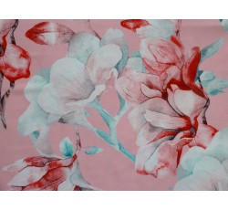 Hedvábí - růžová hedvábná šatovka 2536 s květy