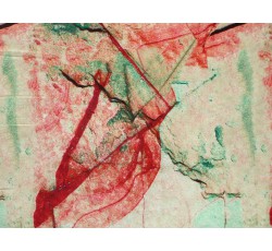 Hedvábí - zelenkavá hedvábná šatovka 2475 červený vzor