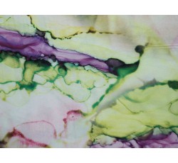 Hedvábí - hedvábná šatovka 2475 zeleno fialový mramor