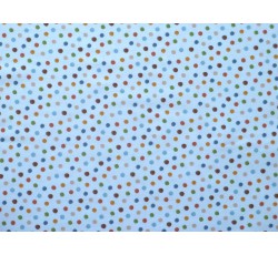 Bavlněné látky - bílý bavlněný úplet 7002 barevné puntíky