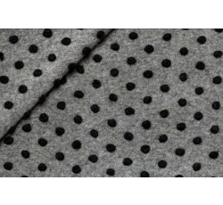 Kabátovky - kabátovka vařená vlna šedá černé puntíky