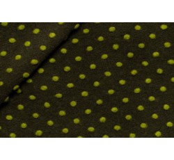 Kabátovky - kabátovka vařená vlna khaki zelená zelené puntíky