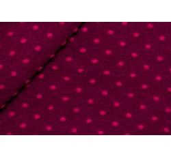 Kabátovky - kabátovka vařená vlna fuchsiová červené puntíky