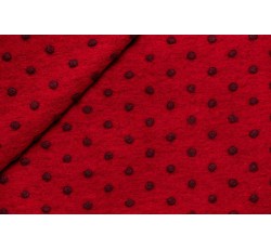 Kabátovky - kabátovka vařená vlna červená vínové puntíky