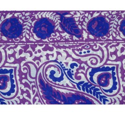 Šifony - fialový šifon 2836 květinový vzor