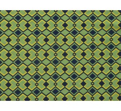 Úplety - zelený viskózový úplet 2847 geometrický vzor