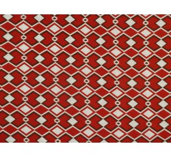 Úplety - červený viskózový úplet 2847 geometrický vzor