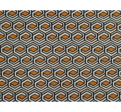 Úplety - viskózový úplet 2848 žlutě medový geometrický vzor