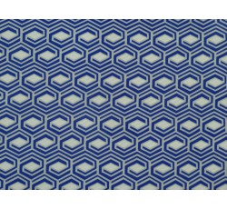 Úplety - modrý viskózový úplet 2848 geometrický vzor
