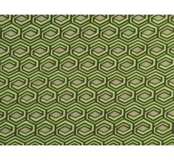 Úplety - zelený viskózový úplet 2848 geometrický vzor