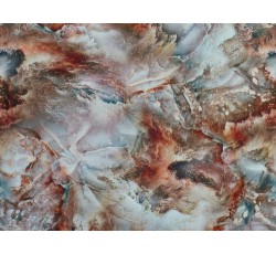 Hedvábí - hedvábná šatovka 2758 hnědý abstraktní vzor