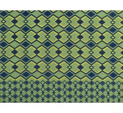 Úplety - zelený viskózový úplet 2854 geometrický vzor s bordurou