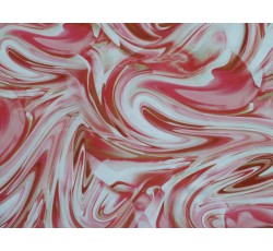 Hedvábí - hedvábná šatovka 2738 červený abstraktní vzor