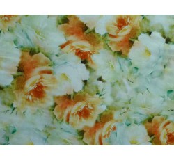 Hedvábí - hedvábná šatovka 2741 oranžové květy