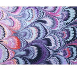 Hedvábí - fialové hedvábí 2867 vzor s pery