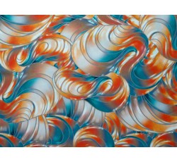 Hedvábí - tyrkysové hedvábí 2891 s abstraktním vzorem