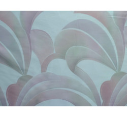 Hedvábí - světle růžové hedvábí 2873 vzor s listy