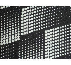 Hedvábí - černé hedvábí 3093 se smetanovými  puntíky