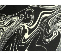 Hedvábí - černé hedvábí 3093 s abstraktním vzorem
