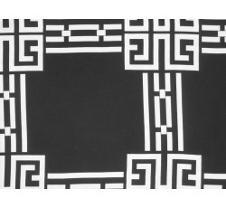 Hedvábí - černé hedvábí 3089 čtvercový vzor