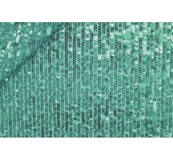 Flitrové látky - elastická látka s flitry vodově zelená