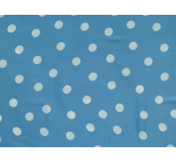 Hedvábí - tyrkysově modré hedvábí 2735 s puntíky