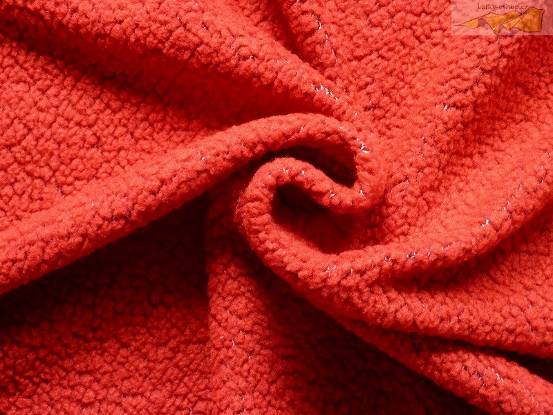 červená látka na kabát 2148 buklé - Zimní slevy