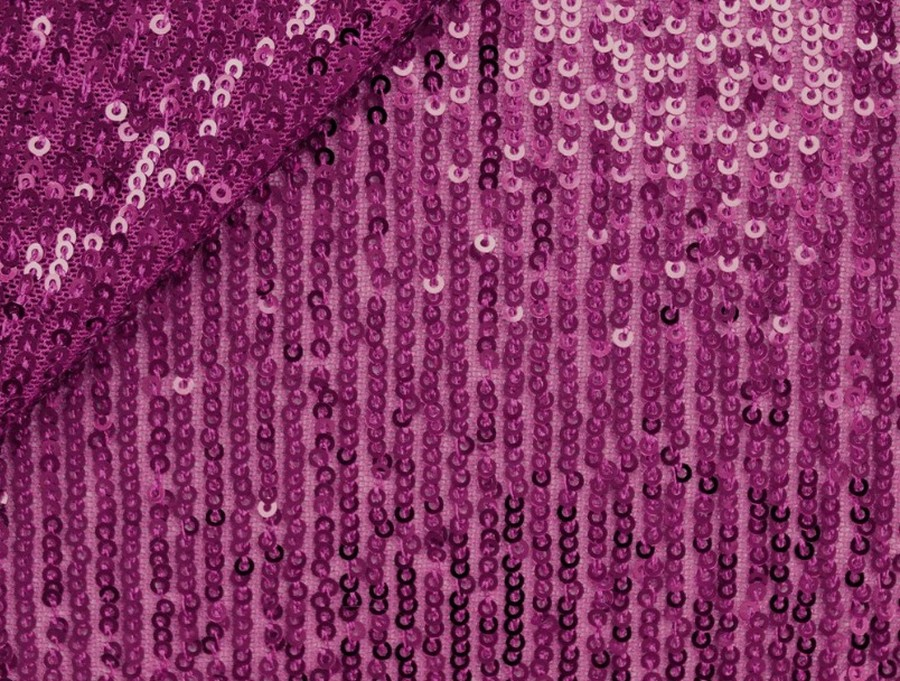 elastická látka s flitry vínová