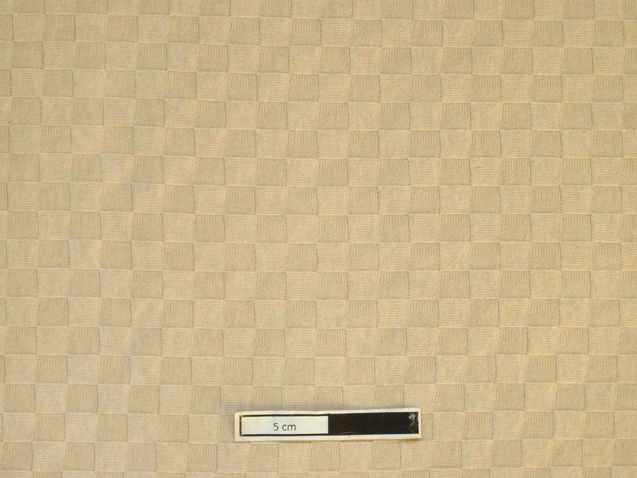 krémový žakárový úplet 3334 čtverečkový vzor