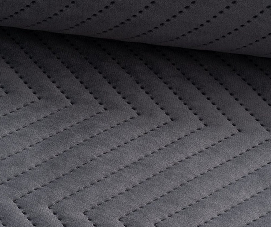 šedá sametová prošívaná látka Lucrezia