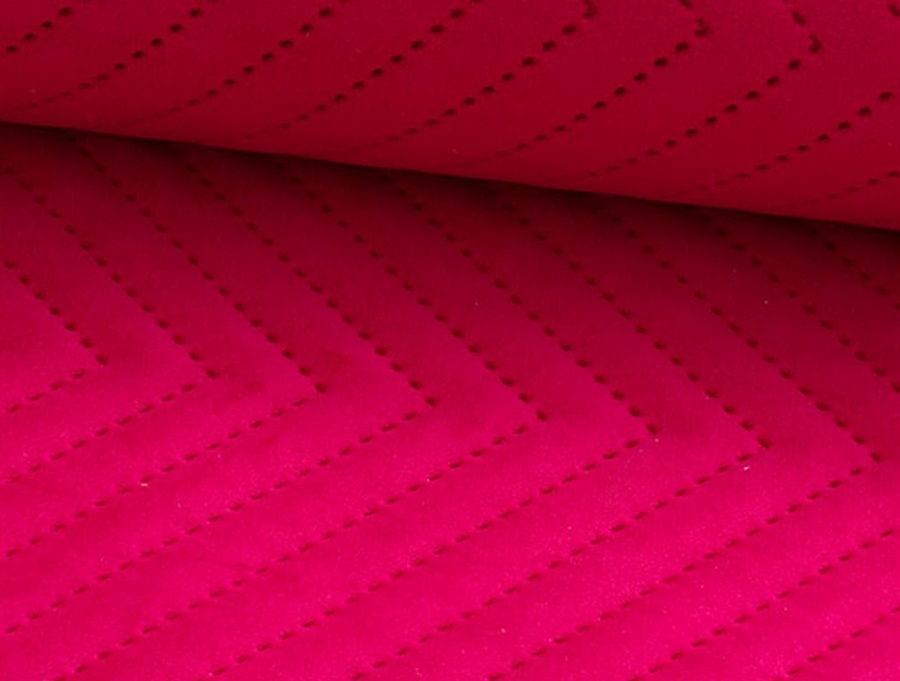 růžová sametová prošívaná látka Lucrezia