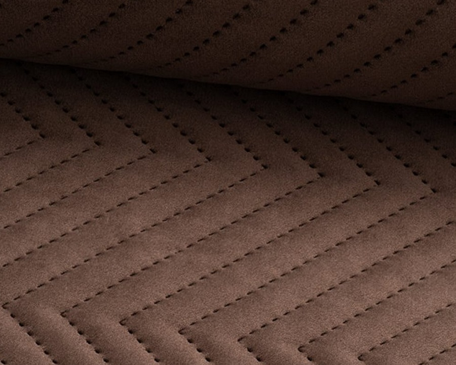 hnědá sametová prošívaná látka Lucrezia