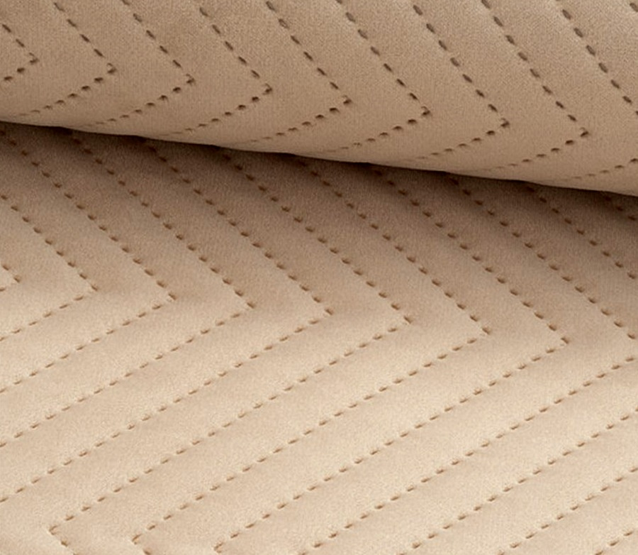 krémová sametová prošívaná látka Lucrezia
