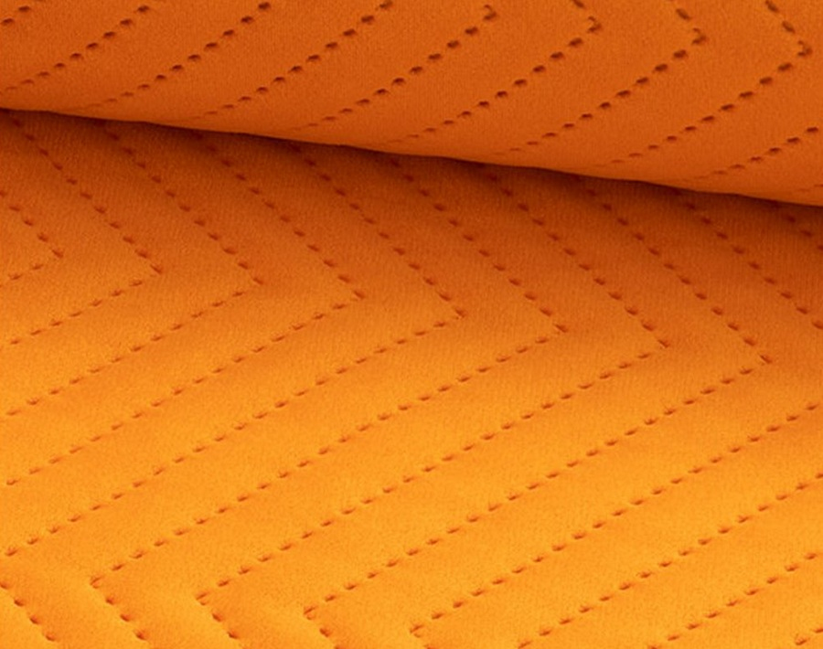 mandarinková sametová prošívaná látka Lucrezia