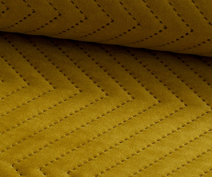 žlutá okrová sametová prošívaná látka Lucrezia