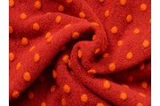 Kabátovky - kabátovka vařená vlna červená oranžové puntíky