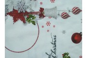 Vánoční bavlny - vánoční bavlněná látka s baňkami