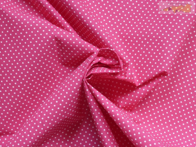 bavlněná látka fuchsia bílý puntík